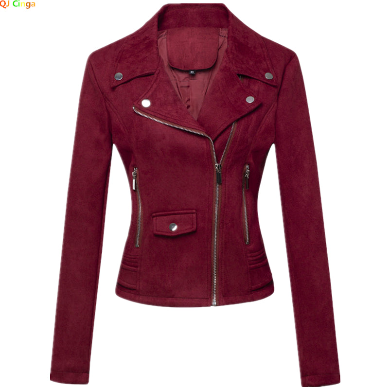 2026 New Women's Red Short Jacket, Fashion Casual Coat Black White Pink Green Brown Female Tops Outerwear XS S M L XL XXL