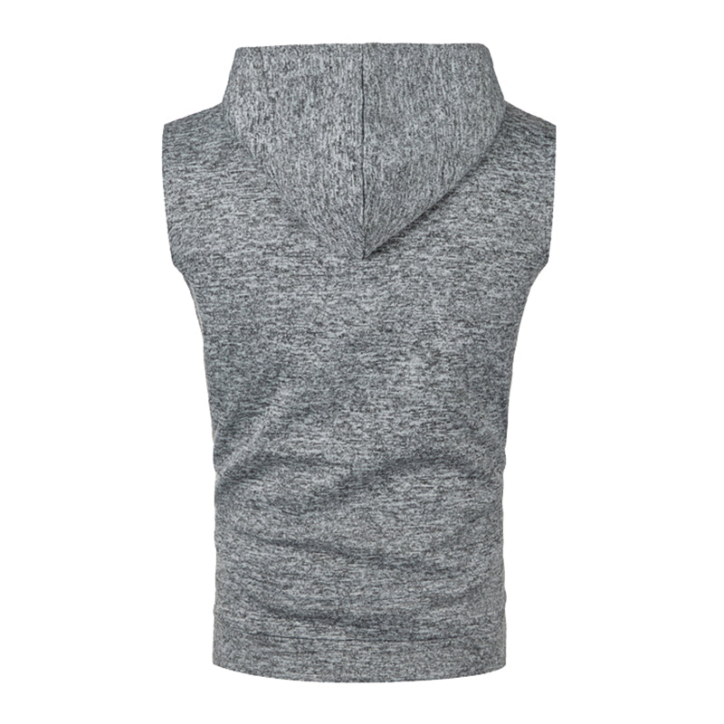 Mens Sleeveless Hoodies Fashion Casual Hooded Sweatshirt Men Bodybuilding Tank Top Sporting Shirt Waistcoat Vest Gym