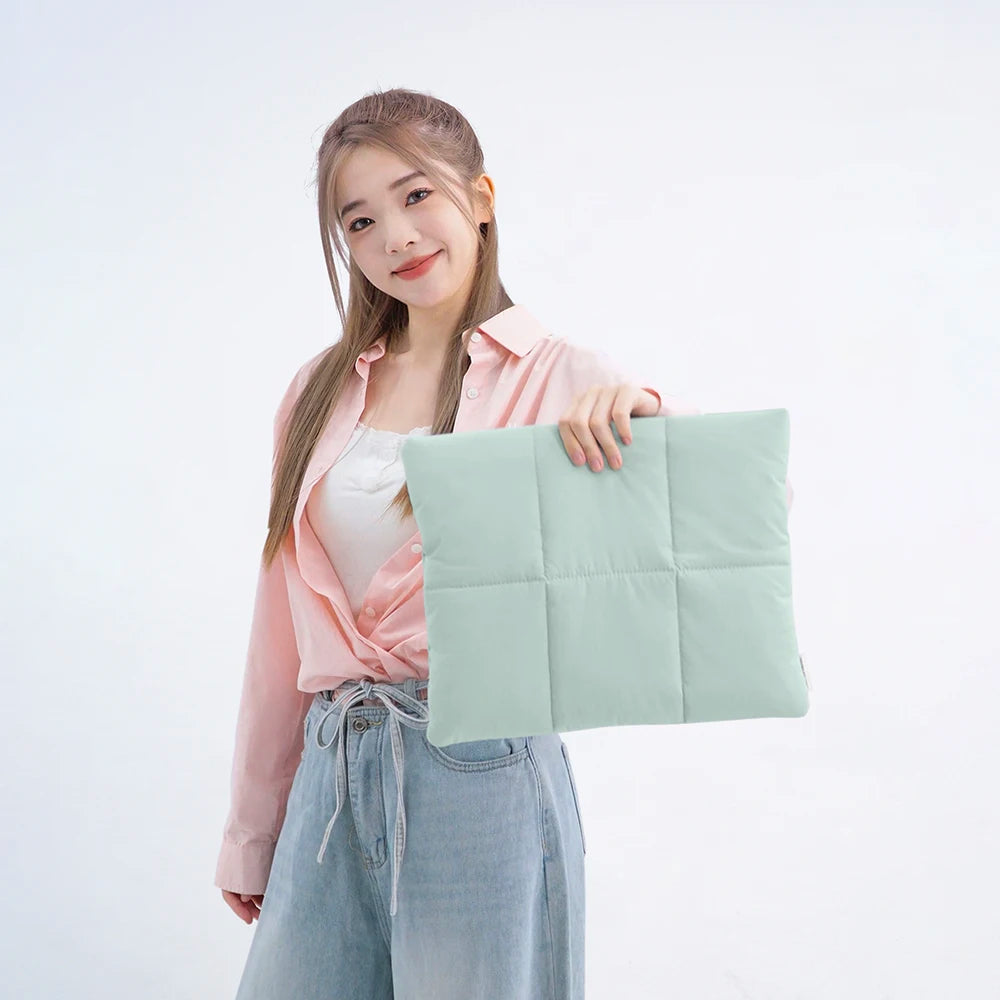 Puffy 13 14 Inch Laptop Sleeve Quilted Padded Computer Cover Bag for Women 14 16 inch Laptop Carrying Case for Macbook Air Pro