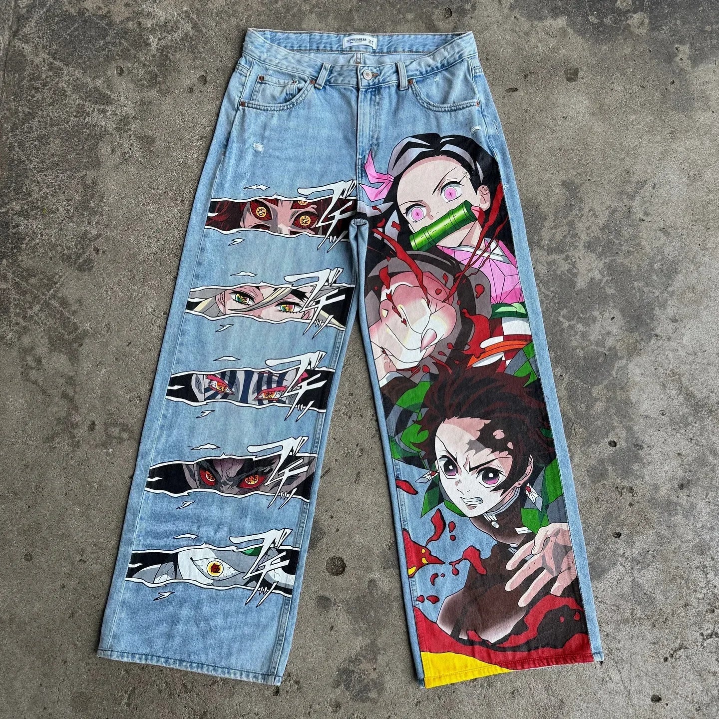 New Y2K Japanese Anime Cartoon Printing Men Loose Trend Jeans Street High Waist Women Pants Hip Hop Harajuku Men's Clothing