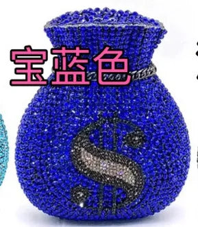 Fashion wallet brocade bagCrystal Bags Purse Purple Designer Women Party Clutches Mini Clutch Bags Drop Wedding Bridal Handbags