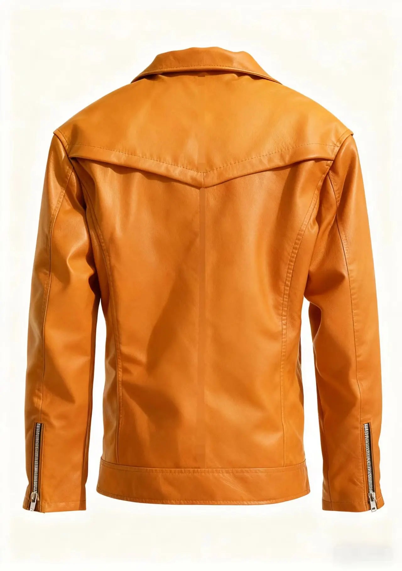 Winter and Autumn Men's Oversized Button-down PU Leather Coat with Multiple Zippers Polo Jacket, with Many Zippers