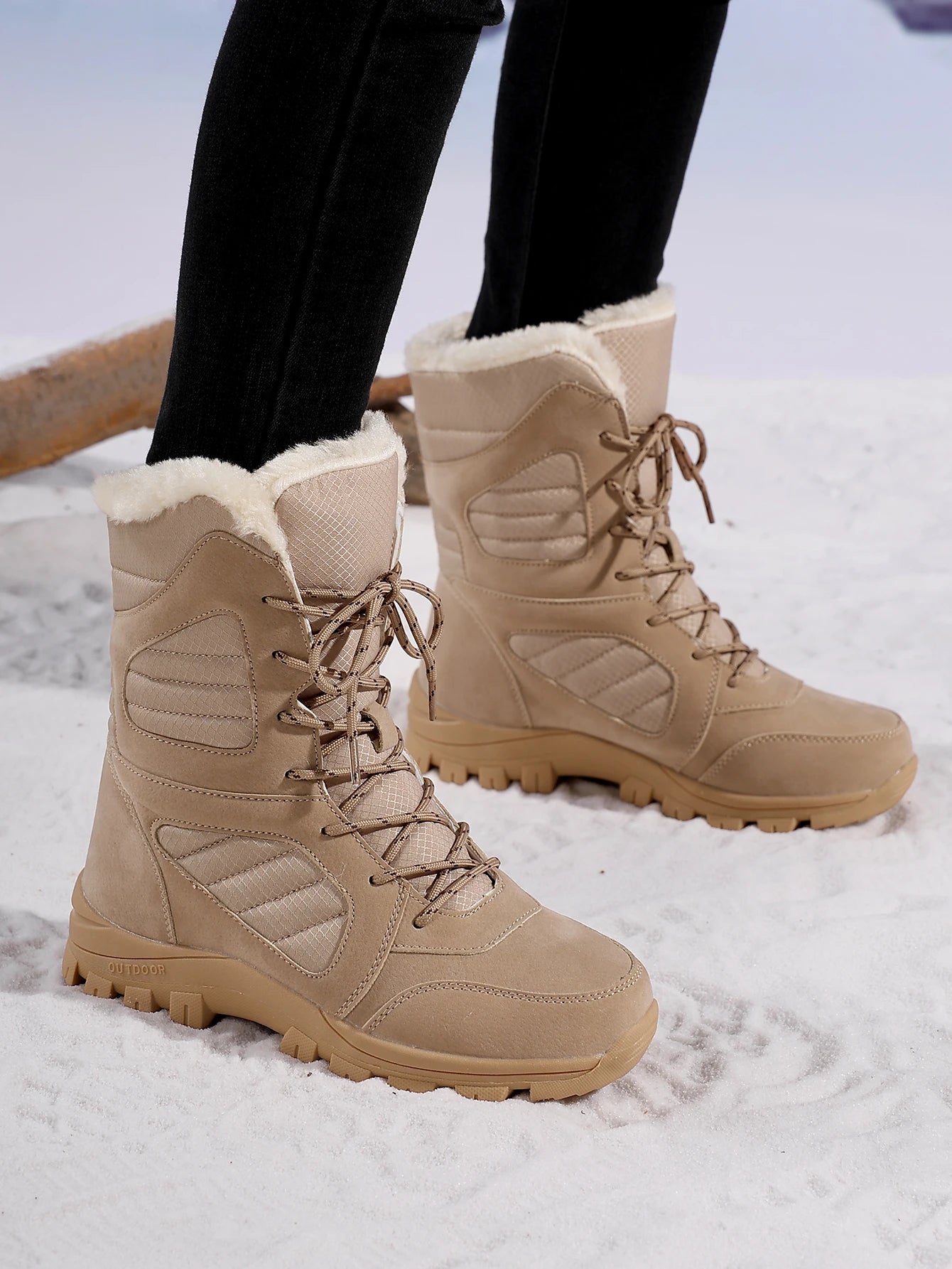 Snow Boots for Couples, 2025 Winter New Style, Fleece-Lined, Thickened, Warm, Thick-Soled, Height-Increasing Short Boots