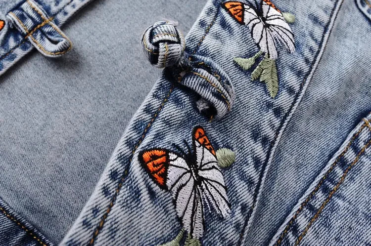 Women 2026 Spring Embroidered  Denim Jacket New Short Jackets Cardigan  Cowboy Coat Basic Jacket  Female Plus Size 3XL
