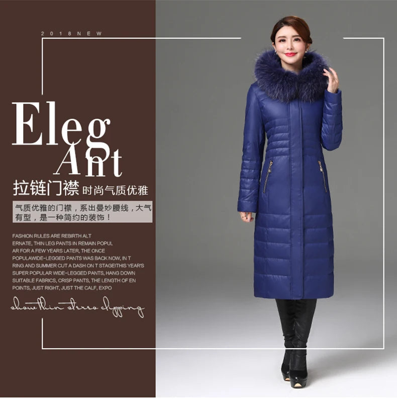 Shengyu Boya Middle-Aged and Elderly Women's Over-The-Knee Long down Jacket, Thickened Slim-Fit Coat for Mothers, New Style