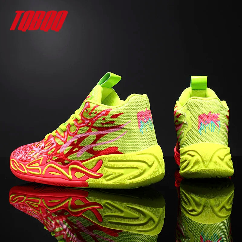 High Top Basketball Shoes for Men Women Anti-Slip Outdoor Sports Sneakers Breathable Athletic Training Shoes for Gym Running