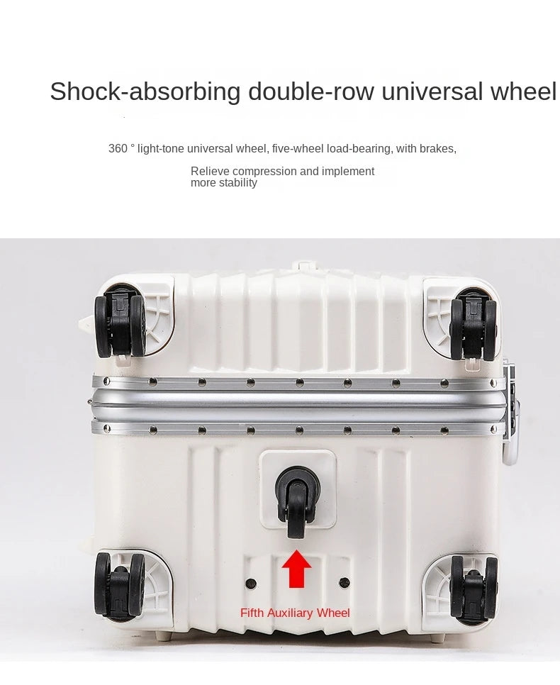 Five-wheeled Luggage 34 inch Thicken Aluminum Frame Suitcase USB Cup Holder Large Capacity TSA Lock Trolley Case Brake Wheel 24"