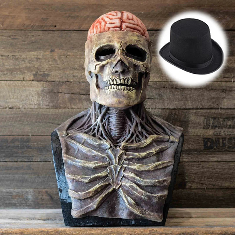 2026 Halloween Latex Skeleton Head Mask Horror Brain Helmet Mask Cosplay Party Supplies Skull Full Face Mask