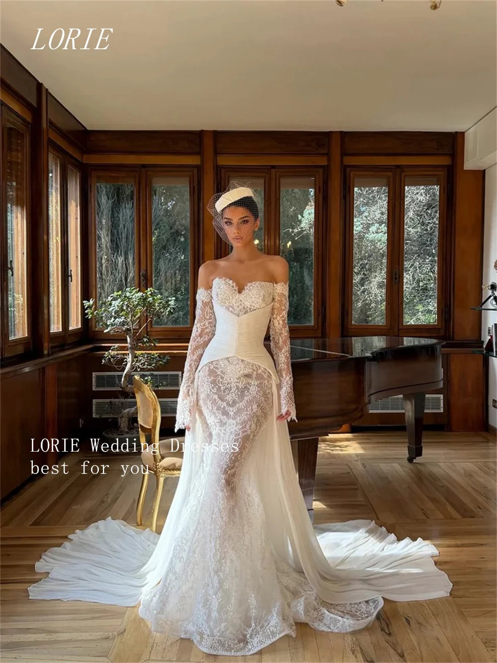 LORIE Luxury Sexy Mermaid Civil Wedding Dress Sweetheart Bridal Dresses Noval Lace Engagement Wedding Gown Customized 2026