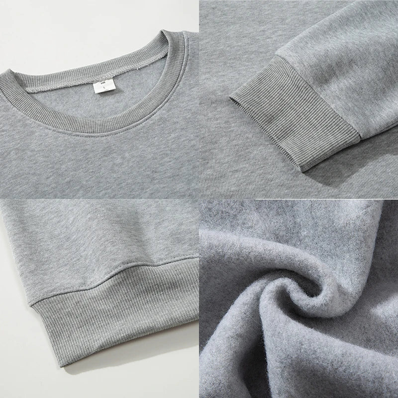 Customized Printed Men Women Round Neck Hoodies Fashiong O-Neck Loose Long Sleeve Pullover Personality Streetwear Sweatshirts