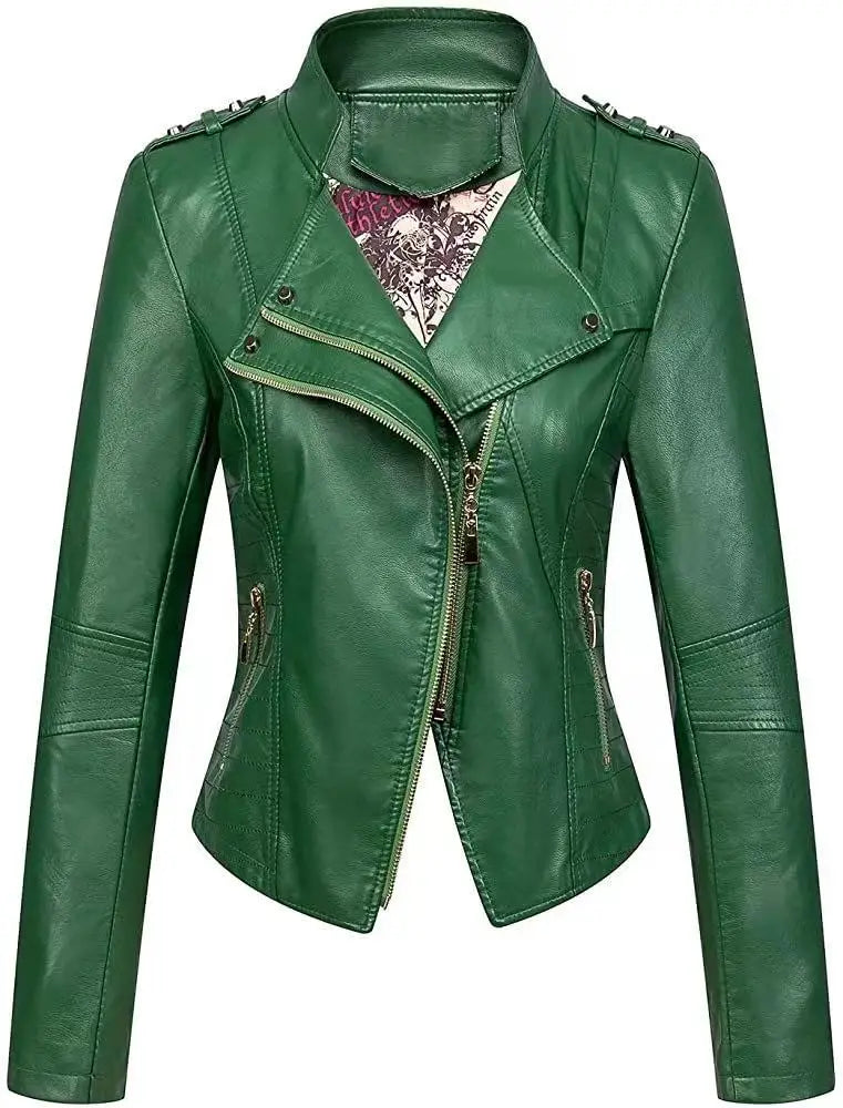 2025 New Autumn and Winter Leather Jacket Short Large Size Slim Fit Leather Jacket Thin Jacket Fashionable and Versatile