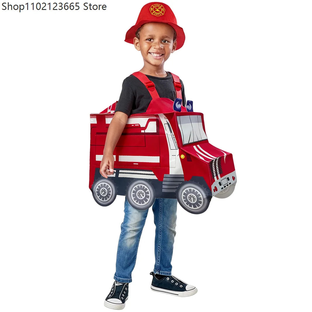 Halloween Carnival Enfant Construction Vehicle Police Car Costume Niño Ambulance Onesie Kindergarten Fire Truck Performance Suit