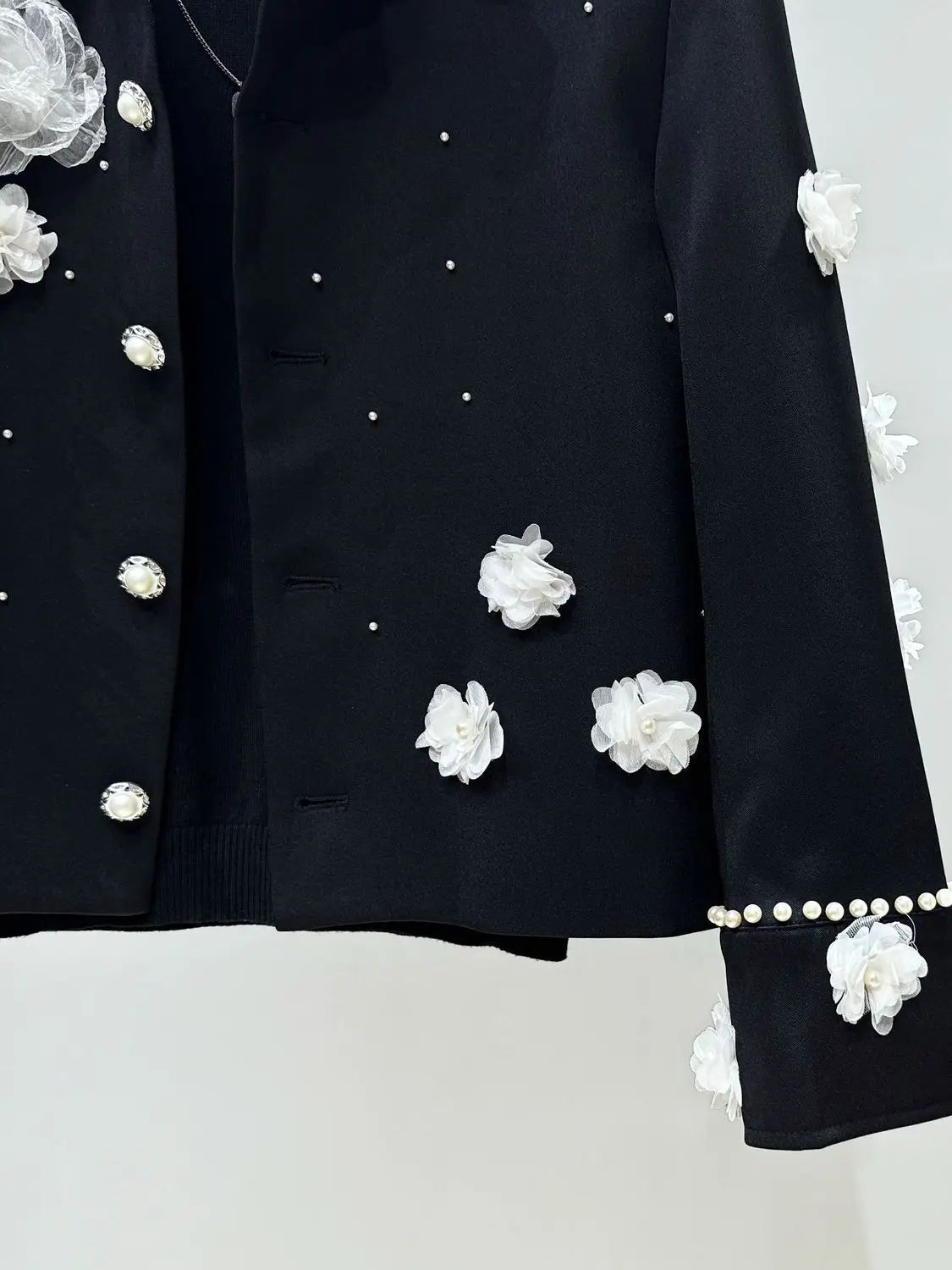 Design Heavy Industry Three-dimensional Men's Niche Fashion Short Jacket Personalized Flower Top