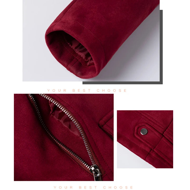 2026 New Women's Red Short Jacket, Fashion Casual Coat Black White Pink Green Brown Female Tops Outerwear XS S M L XL XXL