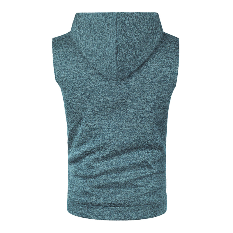 Mens Sleeveless Hoodies Fashion Casual Hooded Sweatshirt Men Bodybuilding Tank Top Sporting Shirt Waistcoat Vest Gym