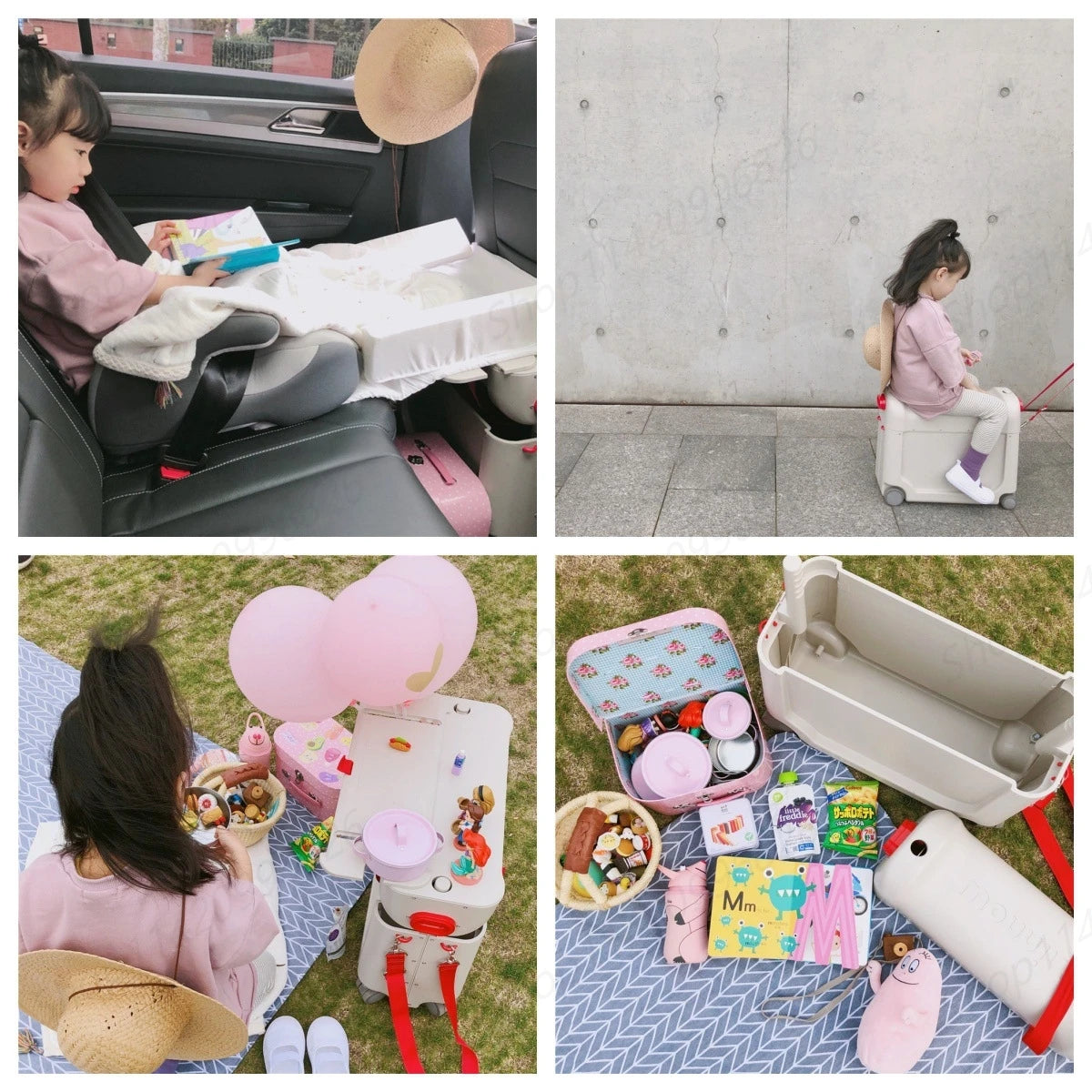Children's Luggage Can Lie Down Can Sit Can Ride Multi Purpose Child Cabin Suitcase ABS Multifunctional Baby Traveller's Bed