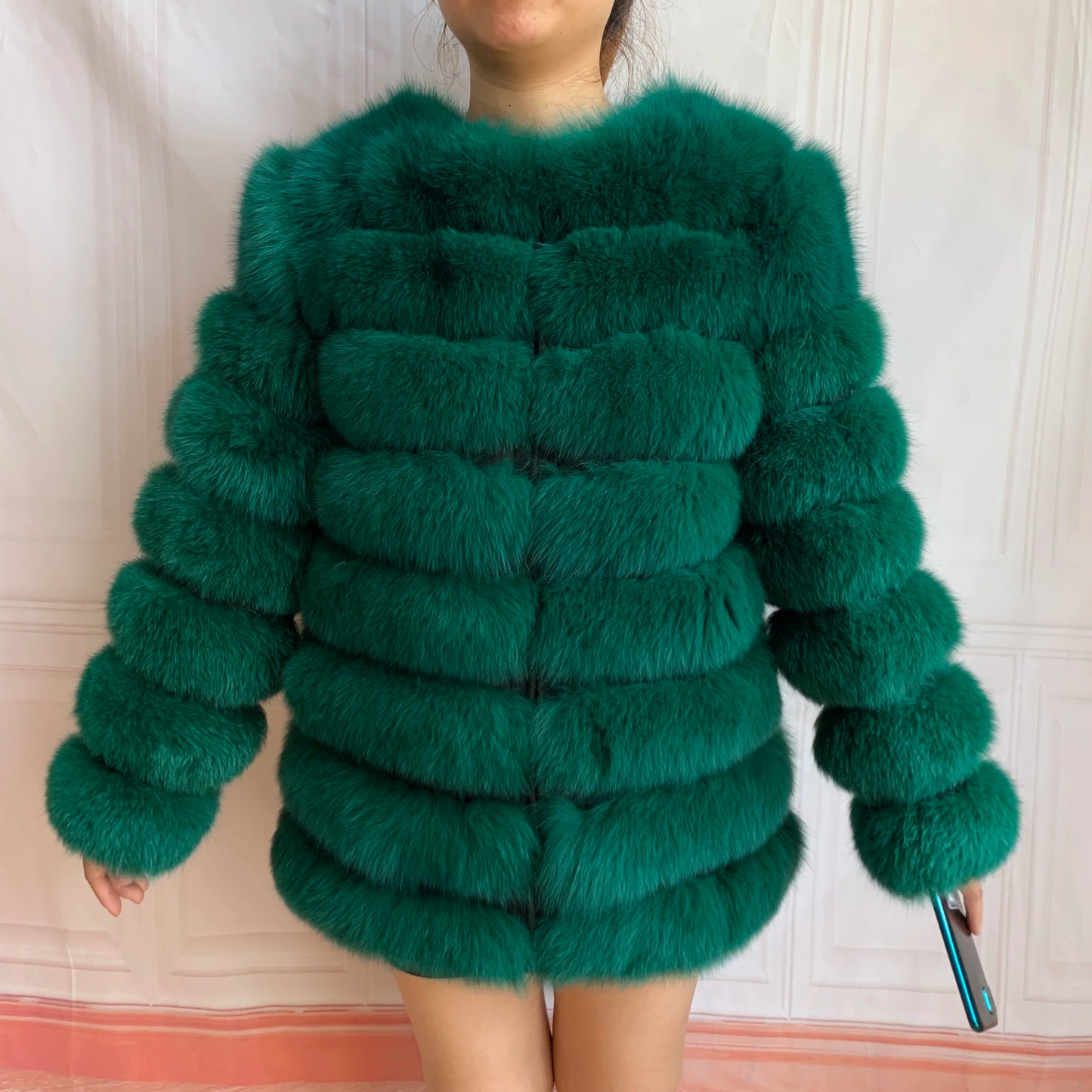 NEW Style Length Sleeves 4in1 Real Fur Coats Women Natural Real Fur Jackets Vest Winter Outerwear Women Fox Fur Coat Quality Fur