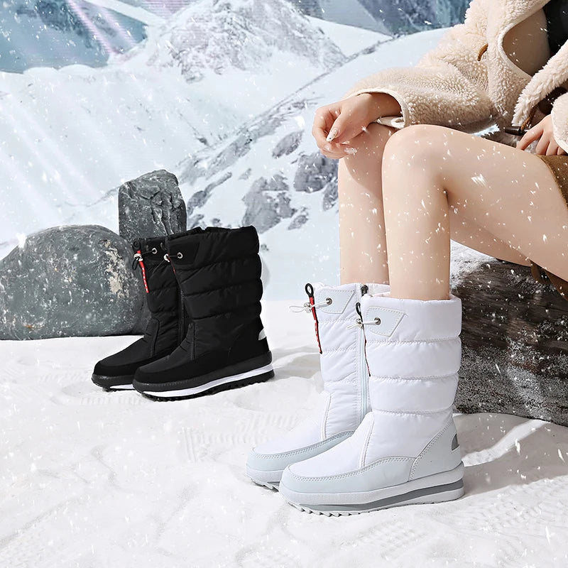 Autumn and Winter Cold-Proof Snow Boots for Men and Women, New Style, Fleece-Lined, Thickened, Non-Slip Cotton Shoes, Waterproof