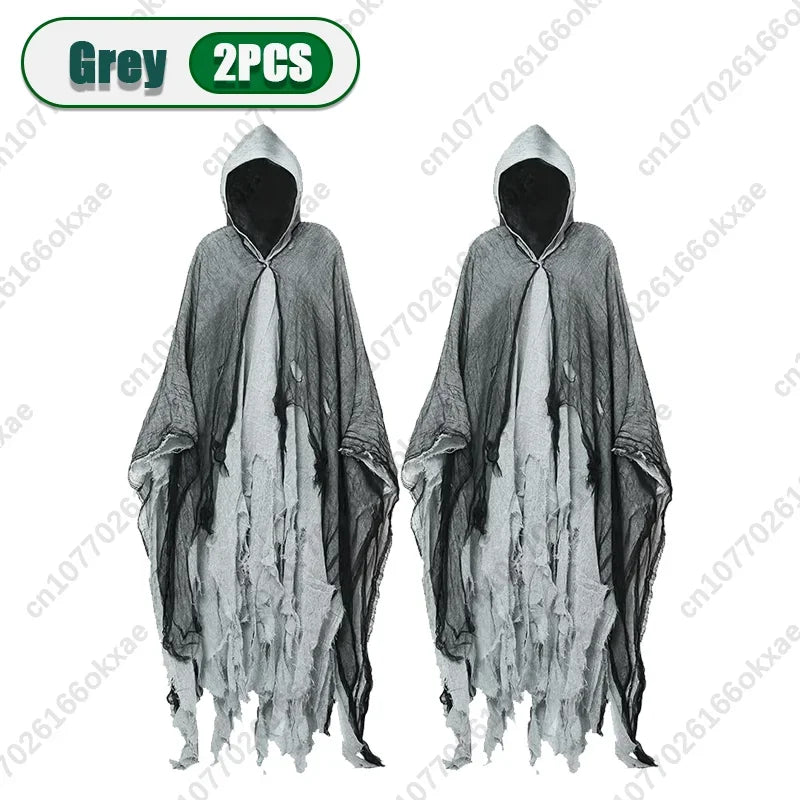 1/2/3PCS Halloween Scary Cloak Cape Costume Skull Zombie Prop for Adults Kid Cosplay Party Haunted House Outdoor Horror Supplies