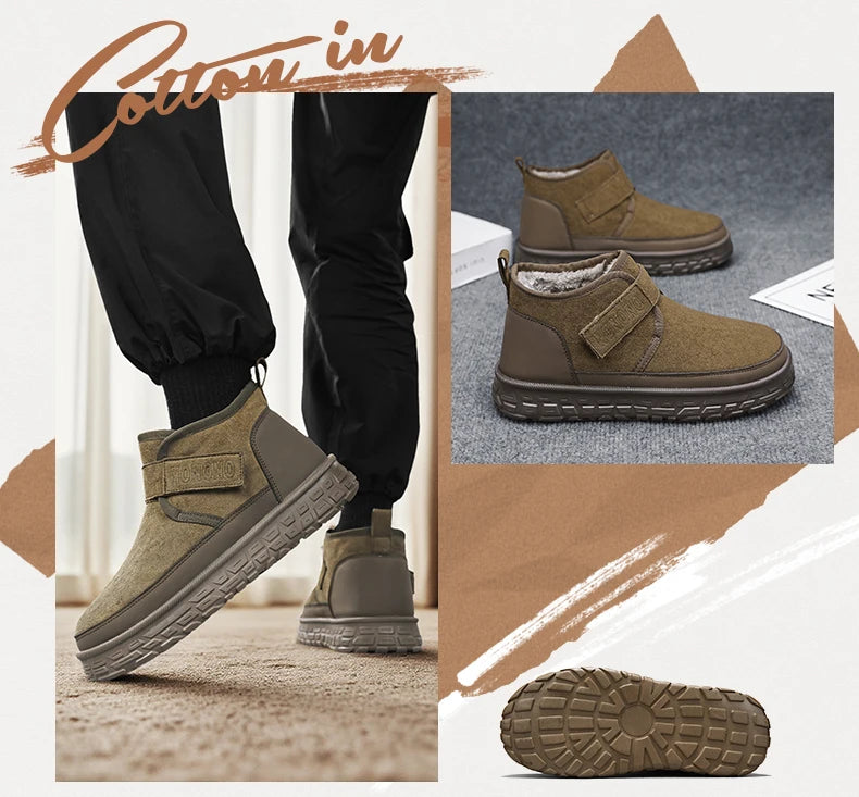 Mens Winter Snow Boots High Top Warm Comfortable Slip Resistant Shoes for Cold Weather