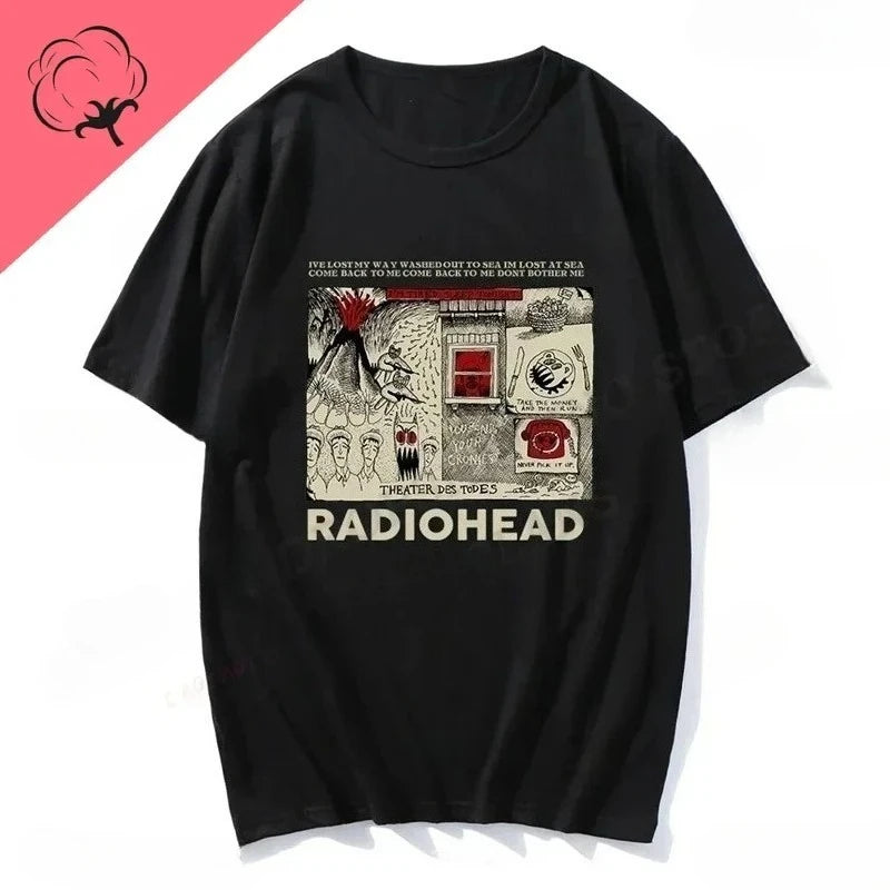 Radiohead T Shirt Men Vintage Classic Tees North America Tour Rock Boy women's tshirt Camisetas Hombre Hip Hop Street casual Top