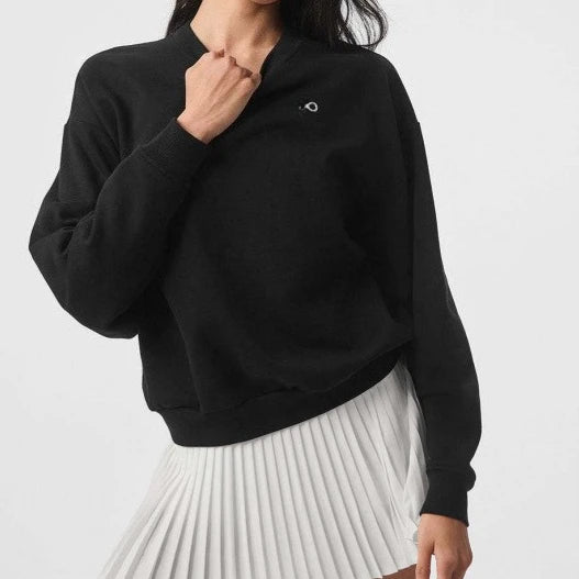 Same Style Letter Round Neck Long Sleeve Top Fashion Elegant Loose Couple Hoodie Solid Color Simple Loose Casual Hoodie 2025