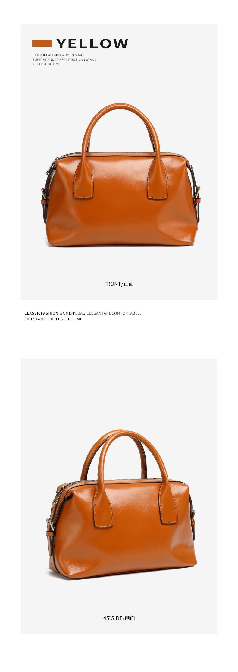 BURMINSA Genuine Cowhide Leather Handbags For Women Retro Pillow Top Handle Bags Bowling Daily Work Crossbody Shoulder Purses