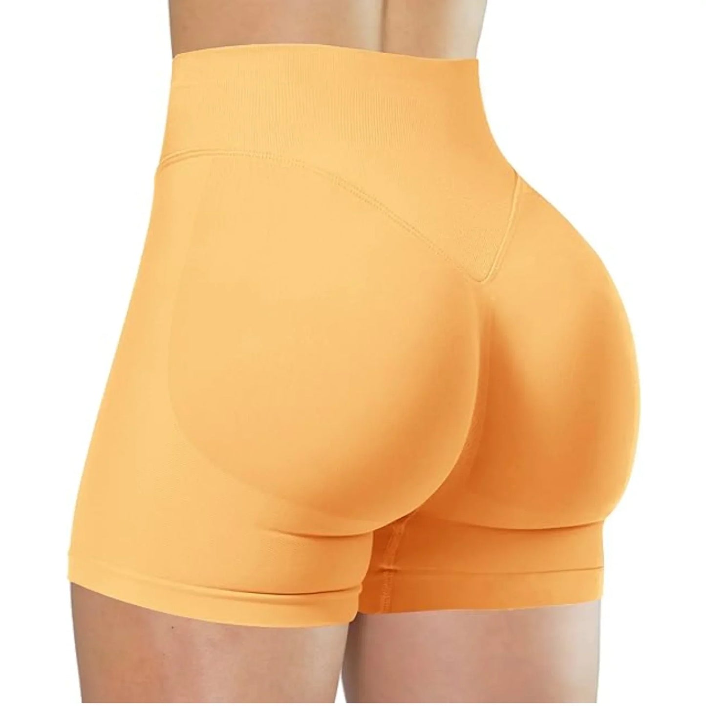 Seamless Women's Gym Yoga Exercise Pants High Waist Peach Hip Solid Color Tight Sexy Shorts Fitness Leggings