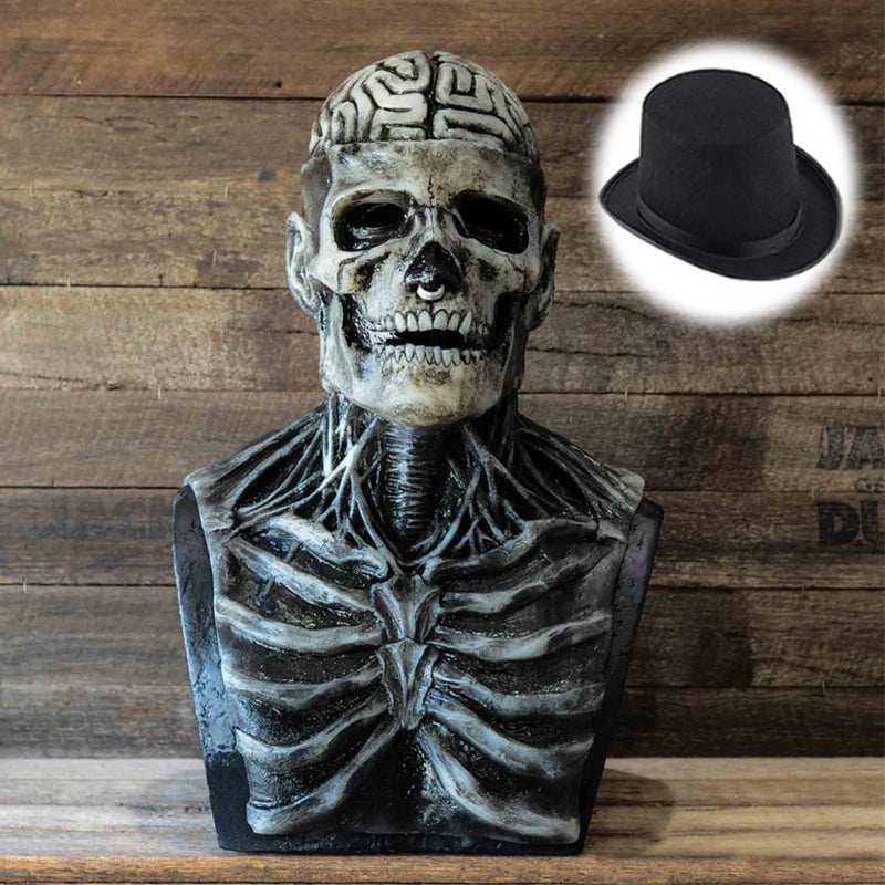 2026 Halloween Latex Skeleton Head Mask Horror Brain Helmet Mask Cosplay Party Supplies Skull Full Face Mask