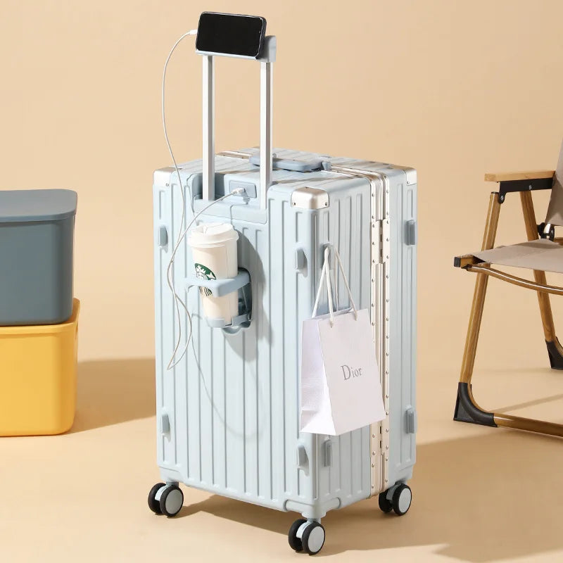 Large Capacity Suitcase 30/32 inchThickened Strong and Durable Aluminium Frame Luggage Trolley Case 20-28 inch Carry-on Suitcase