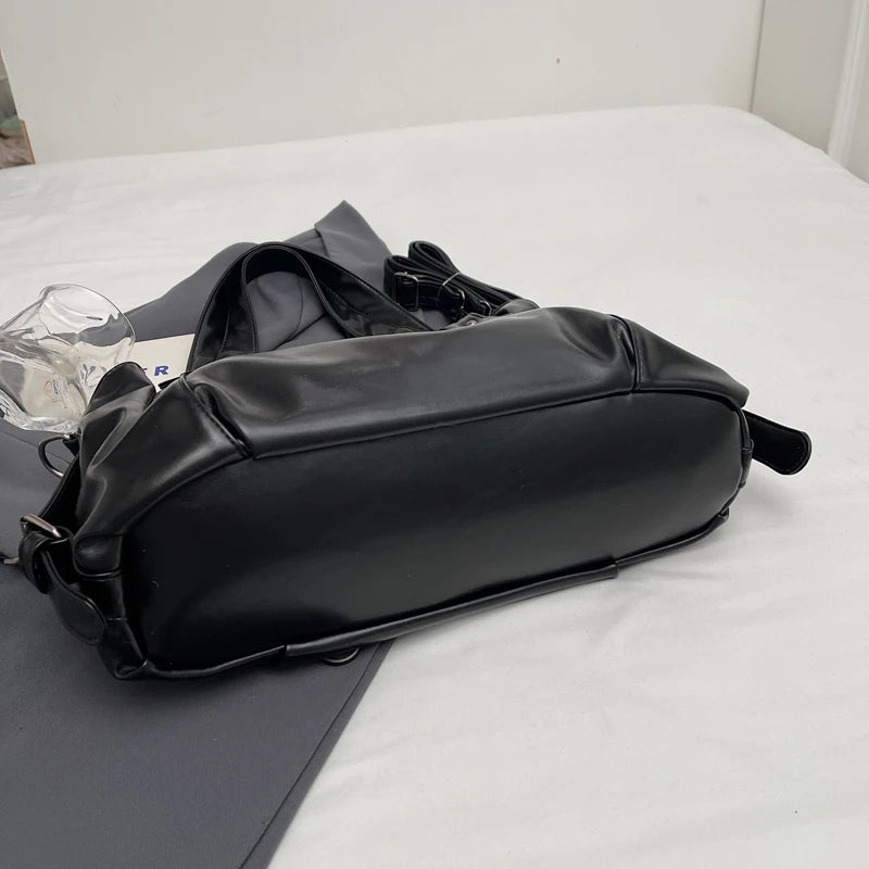 Large Capacity PU Shoulder Bag Rivet Buckle Thread Solid Casual Tote Crossbody Bag 2025 Hot Sale Bags for Women Bolsas Femininas