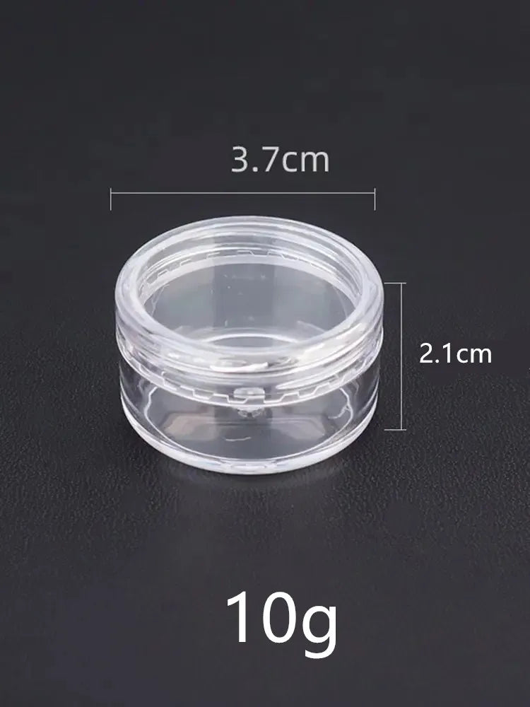 100pc 5g 10g 3g 20g/ml round small plastic  ps jar pot case bottle for Makeup Cosmetic cream sample nail art glitter dust powder