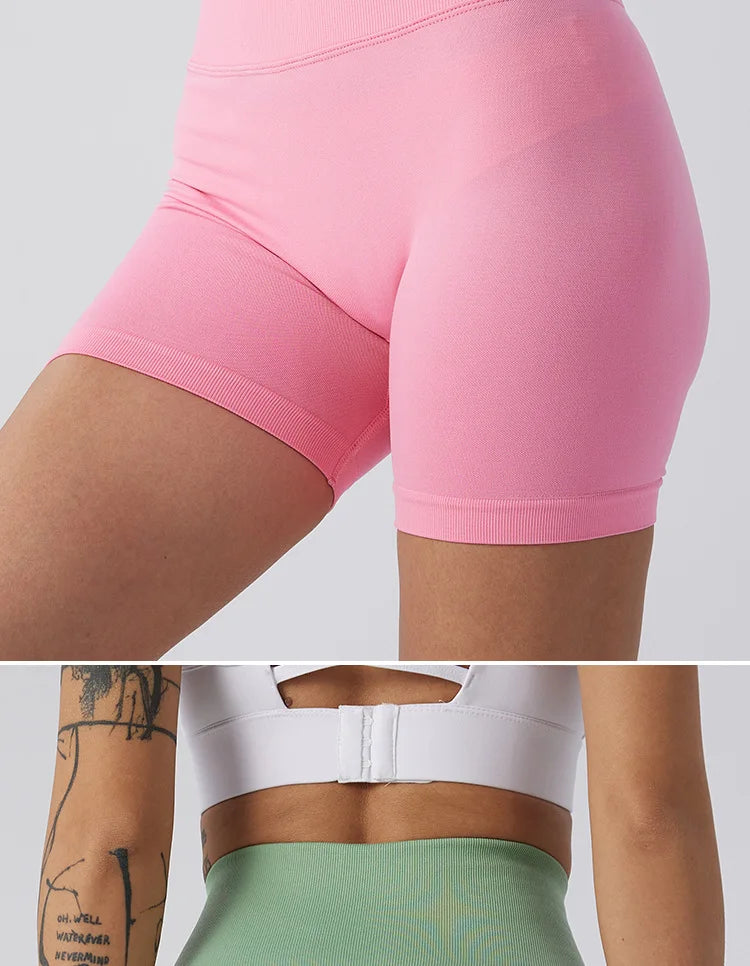 BIVIGAOS Summer High Waist Push Up Fitness Mini Shorts Women's Sexy Sport Short Leggings Peach Butt Lifter Biker Shorts