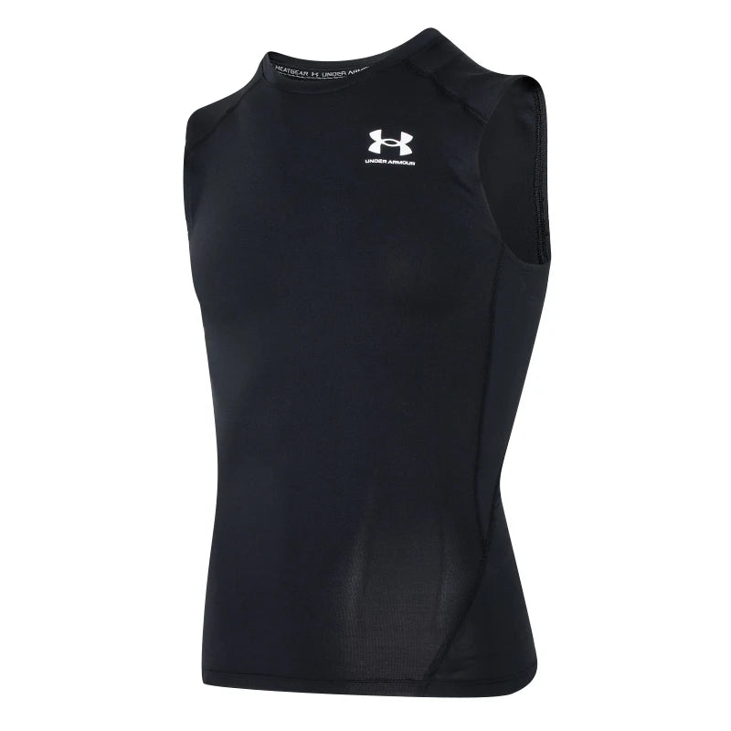 Underarmour Men's Sports Vest Running Fitness Simple Compression Shirt Basketball Training Sleeveless T-Shirt 1361522-001