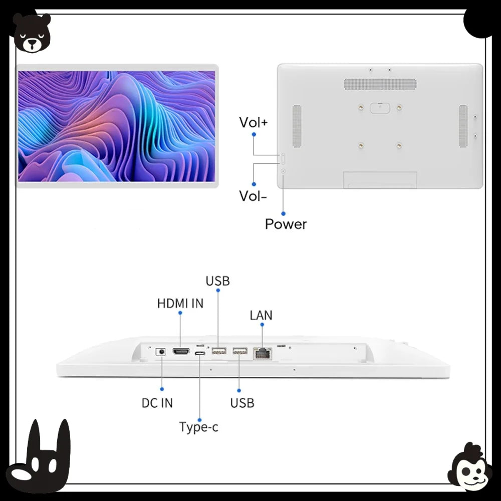2026newUltra-thin 14 Inch Wall Mounted Android 14 POE Tablet Touch Screen Display 8-core CPU HDMI Input Smart Home Panel