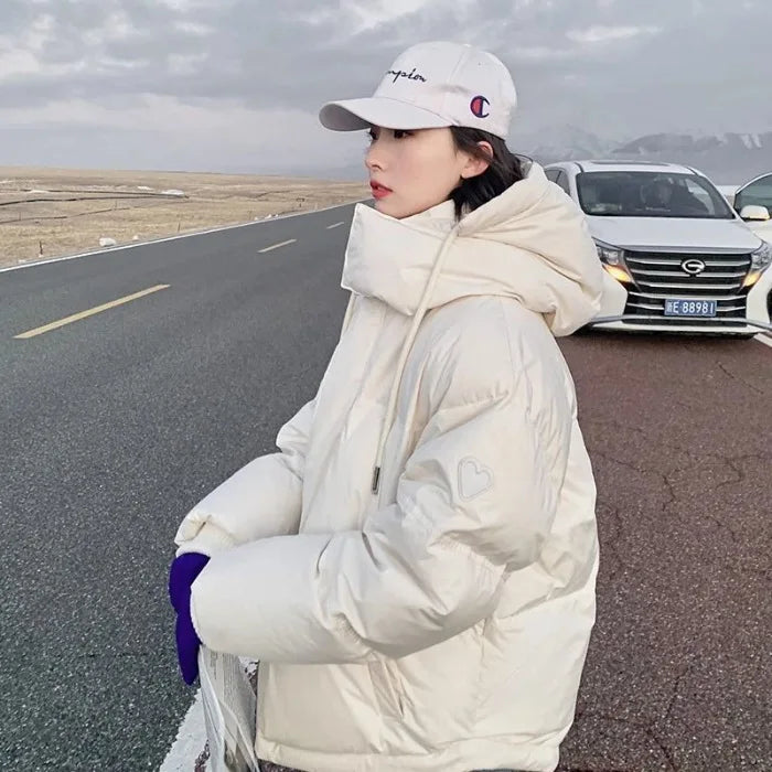 Winter Women's Short Puffer Jacket Loose Bread Style Coat Korean Version Cotton down Outerwear Sweet Fresh Style Cotton Clothes