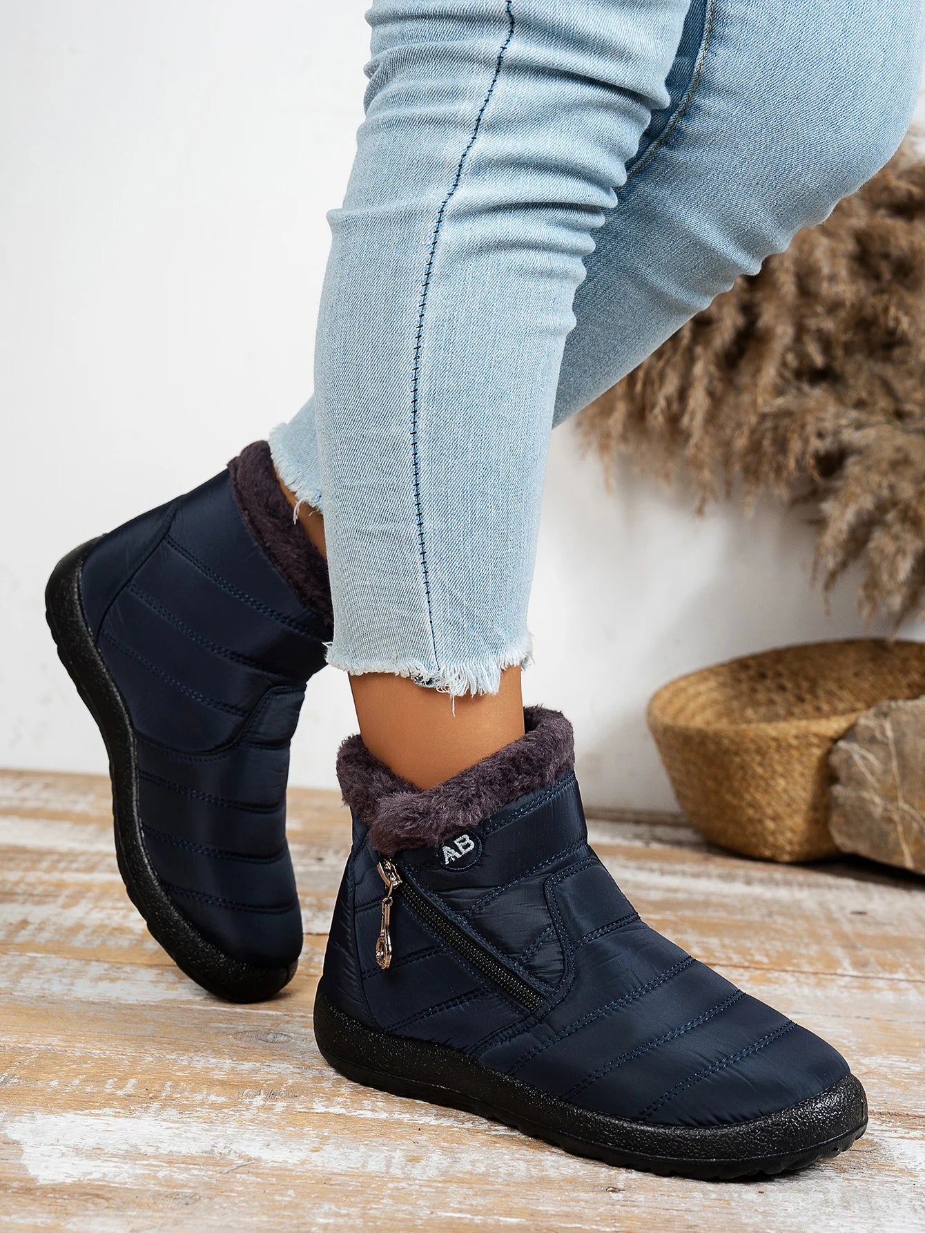 Women's shoes Solid-color warm mid-calf cotton boots women's Winter shoes Cotton boots cheap shoes clearance free shipping