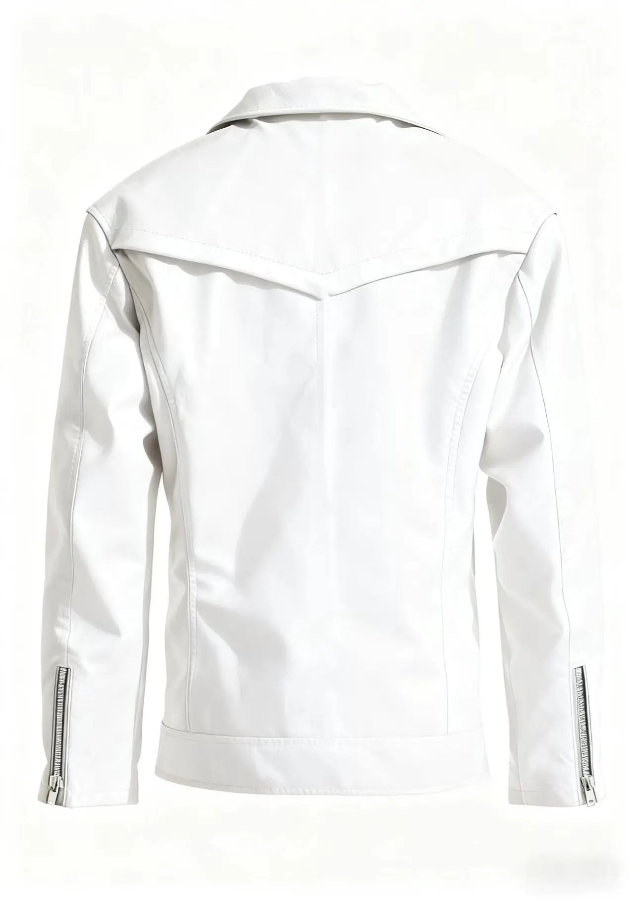 Winter and Autumn Men's Oversized Button-down PU Leather Coat with Multiple Zippers Polo Jacket, with Many Zippers