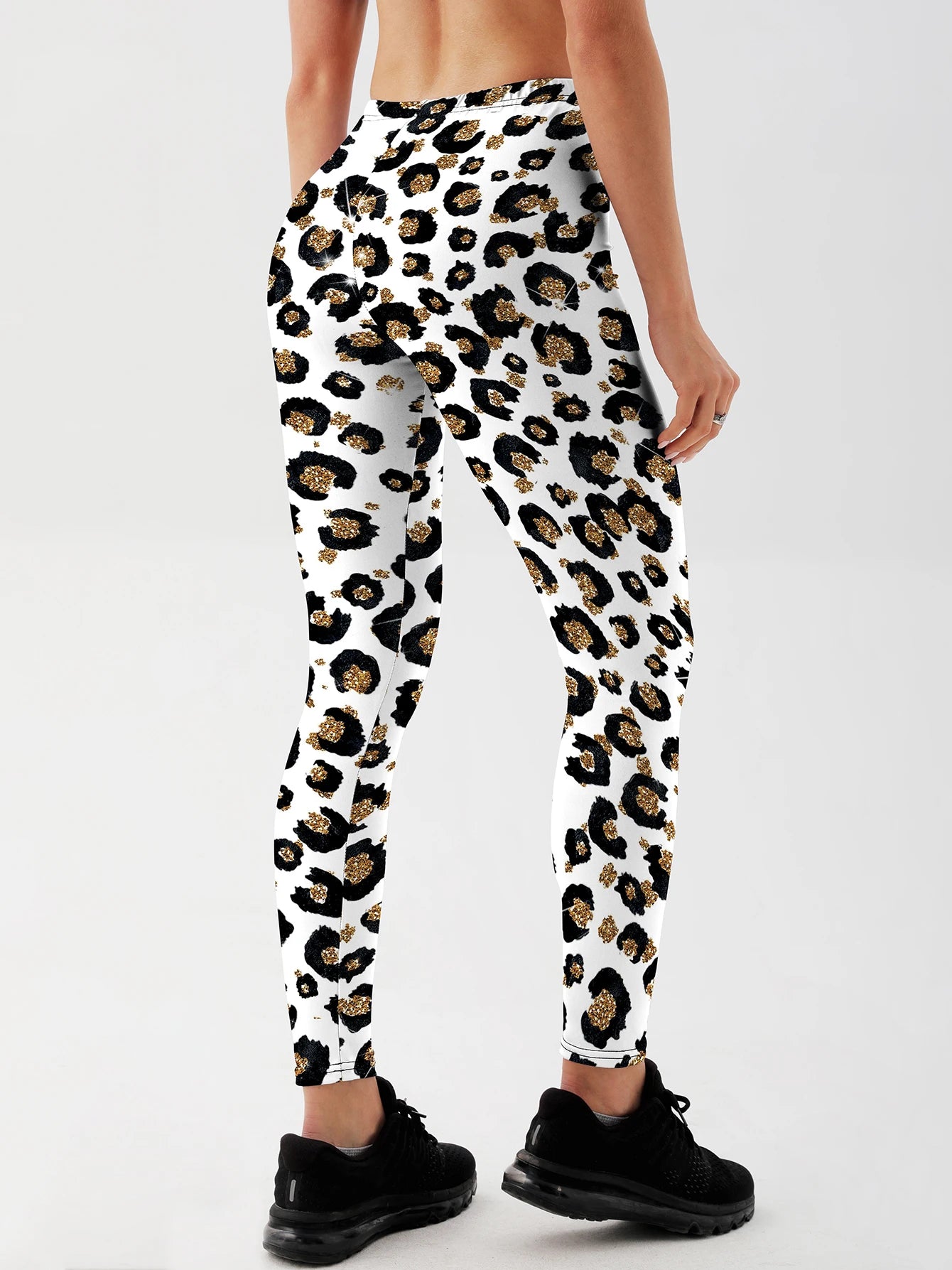 Women Leopard Printed Leggings For Fitness High Waist Gym Legging Push Up Workout Women Rendering circles Printed Leggings