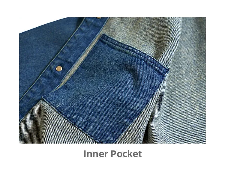 American Retro Thickened Heavyweight Men's Denim Jacket Casual Autumn Winter Workwear Outerwear Standard Fit Multi-Pocket Washed