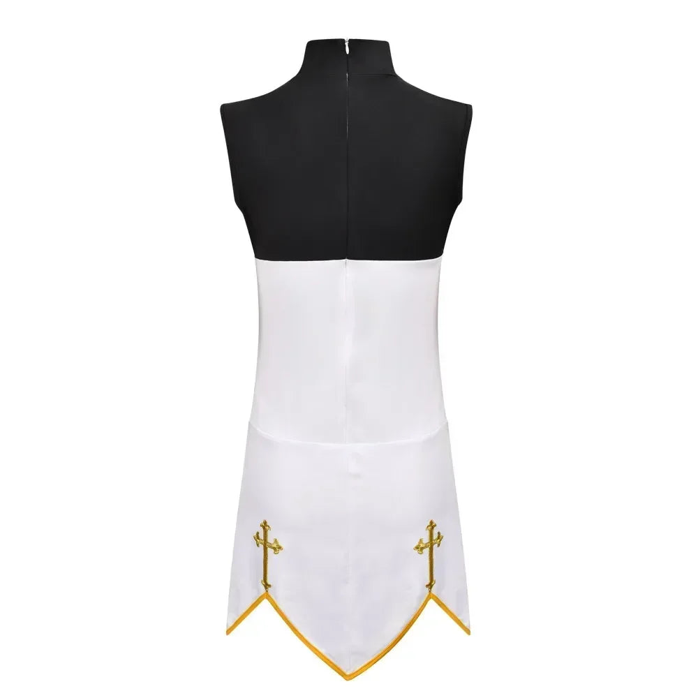 Women's Sexy Nun Cosplay Costume Carnival Halloween Fantasia Fancy Dress