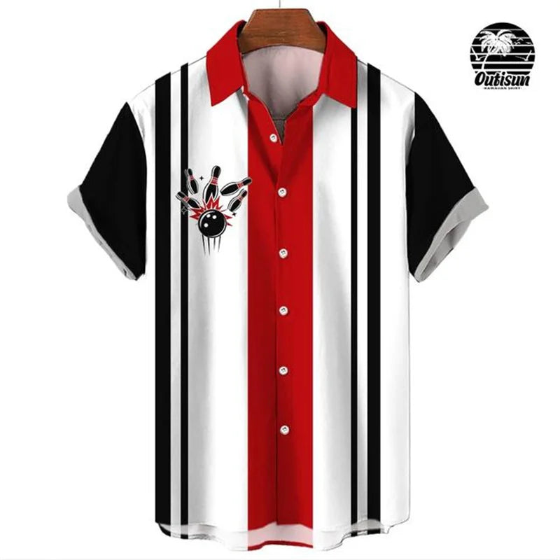 Men Stripe Elegant Blouse Color Printing Idols Clothes Robe Soccer Short Sleeve Casual Social Cufflinks Oversized Fashion Shirts
