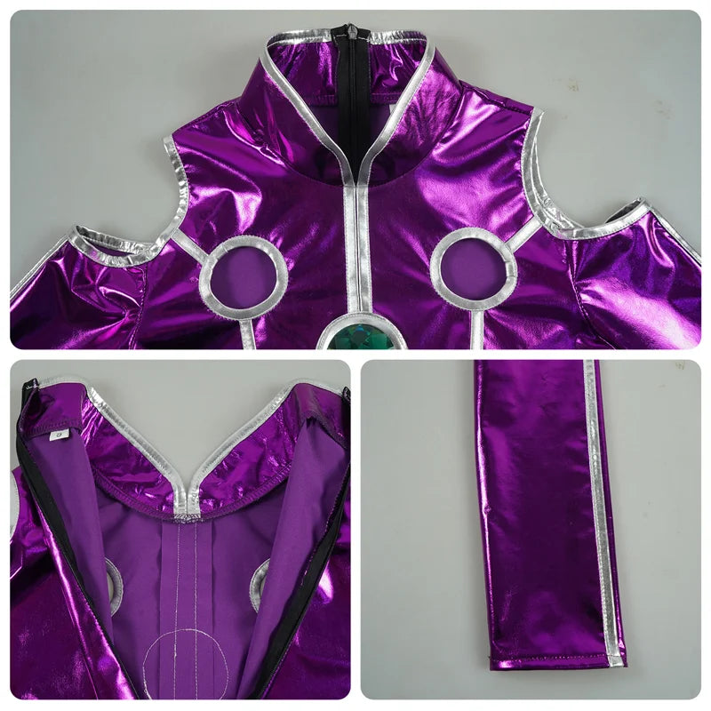 Female Superhero Cosplay Costume Stand-up Collar Cropped Top Shorts Halloween Party Outfit Anime Stage Performance Costume
