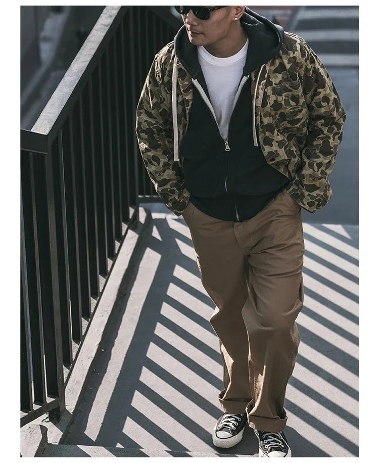 Non Stock Men's Zip Up Hooded Sweatshirt Heavyweight Solid Color Hoodies Thick