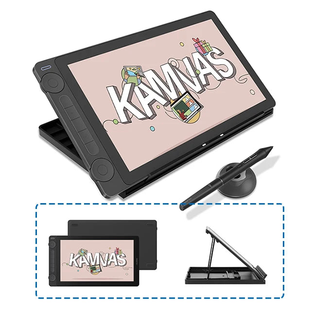 Huion Kamvas 13 (Gen 3) Graphics Tablet with Screen Pentech 4.0 16K Levels Pressure Pen Display Dual Dials 5 Press Keys
