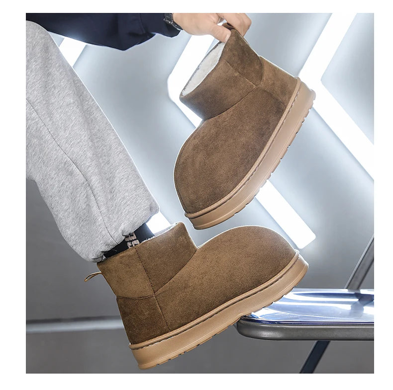 Popular Men's Big-Toe Snow Boots with Plush Lining and Warm Cotton Shoes