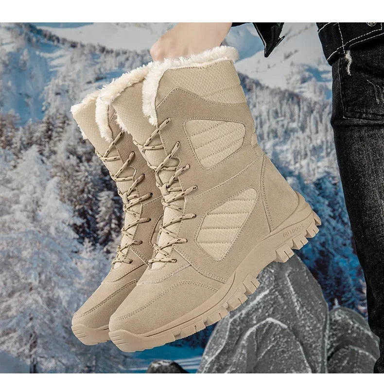 Thickened Winter Snow Boots Men's High Top Cotton Outdoor Sports Boots Couples Snow Shoes Anti-wear Comfortable Warm Zapatillas