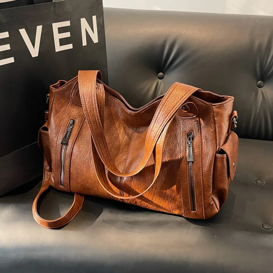 Daily Business Commuting Large Capacity Tote Hand Bags Soft Leather Shoulder Crossbody Bags for Women Handbags Sturdy Durable