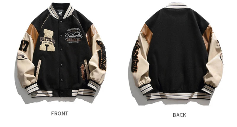 2024 Men's Baseball Jacket Casual Splicing Embroidery Baseball Uniform Autumn Outdoor Jacket Anti-Wind Casual Coat Mens Clothes