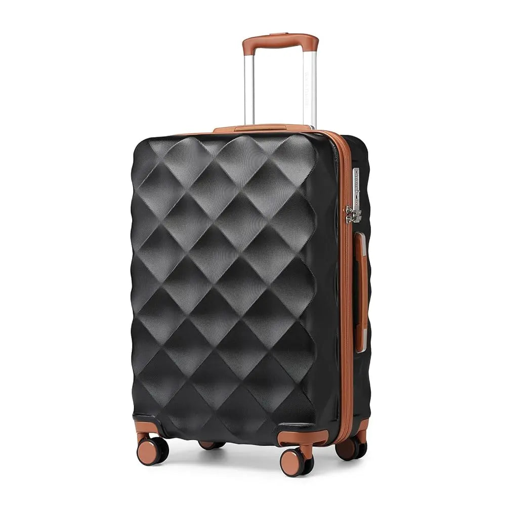 British Traveller Lightweight Hard Shell Suitcase - 13" 20" 24" 28" Cabin & Checked Luggage with 360° Spinner Wheels & TSA Lock